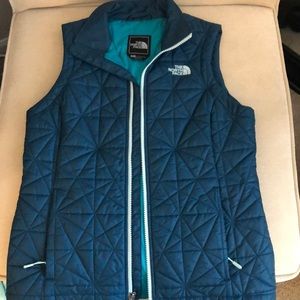 Teal North Face Quilted Vest